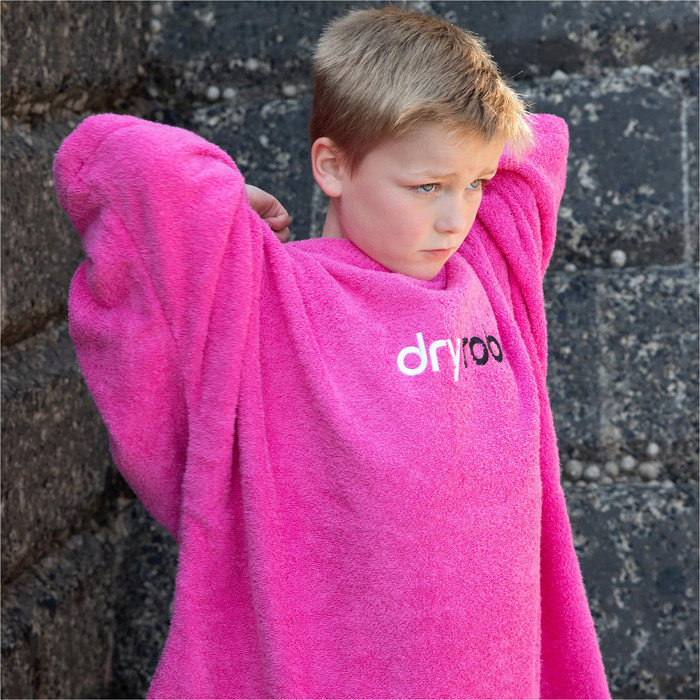 2024 Dryrobe Junior Bio-Baumwolle Kapuzenhandtuch Change Robe V3 V3OCT - Pink